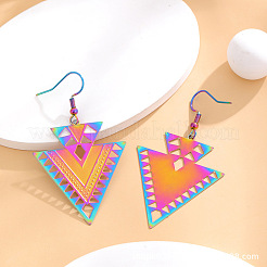 Hollow Triangle 304 Stainless Steel Dangle Earrings&nbsp;FS-WGEC278-01