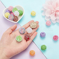 20Pcs 10 Colors AB Color Plated Acrylic Rhinestone Beads&nbsp;OACR-PH0004-01