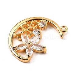 Brass Micro Pave Cubic Zirconia Pendants&nbsp;KK-F901-04B-G