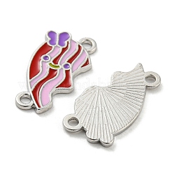 Alloy Enamel Couple Heart Connector Charms&nbsp;PALLOY-K018-01P