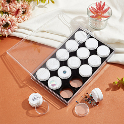 15Pcs Round Acrylic Loose Diamond Storage Box Sets&nbsp;VBOX-WH0005-07