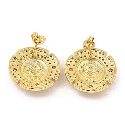 Brass Micro Pave Cubic Zirconia Stud Earrings&nbsp;EJEW-E600-01G