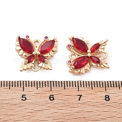 Brass Glass Connector Charms&nbsp;X-KK-B125-08G-04