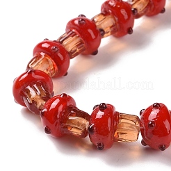 Mushroom Handmade Lampwork Beads Strands&nbsp;LAMP-G150-03A-01