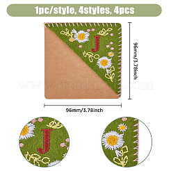 4Pcs 4 Styles Season Theme Non-woven Felt Embroidery Corner Bookmarks&nbsp;FIND-HY0002-47B
