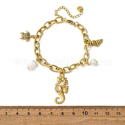 304 Stainless Steel Rhinestone Charm Bracelets&nbsp;BJEW-L708-09G