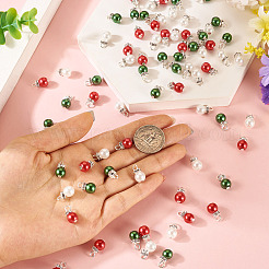 72Pcs 3 Colors Baking Paint Pearlized Glass Pearl Beads Pendants&nbsp;PALLOY-TA00302