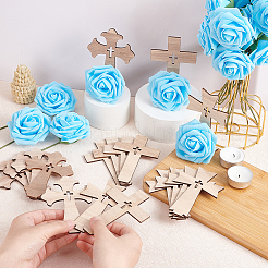 18Pcs 3 Styles Halloween Wooden Cross Ornament&nbsp;DJEW-OC0001-41