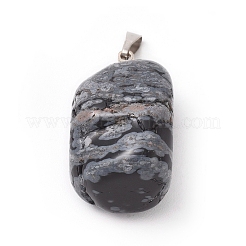 Natural Snowflake Obsidian Pendants&nbsp;G-K302-B04