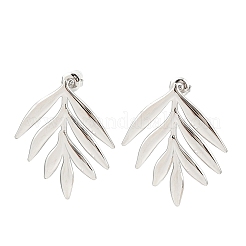 Leaf 304 Stainless Steel Stud Earrings&nbsp;EJEW-P332-05P