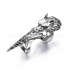 Wolf Armour Alloy Full Finger Ring&nbsp;RJEW-T009-23AS