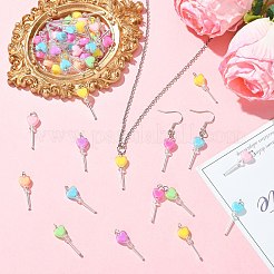 100Pcs Acrylic & Glass Pendants&nbsp;PALLOY-CJ00180