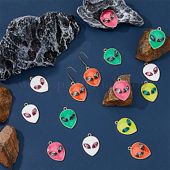20Pcs 5 Colors Alloy Enamel Pendants&nbsp;ENAM-FH0001-61