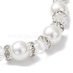 Pearlized Glass Pearl Round Beads Stretch Bracelets for Women&nbsp;BJEW-JB12740