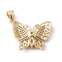 Rack Plating Brass Micro Pave Cubic Zirconia Pendants&nbsp;KK-E003-24G