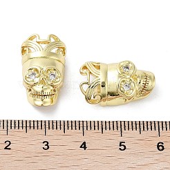 Rack Plating Skull Brass Micro Pave Cubic Zirconia Pendants&nbsp;KK-E102-19G