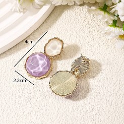 Zinc Alloy Resin Dangle Stud Earrings&nbsp;FS-WG37519-08