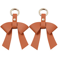 Bowknot PU Leather & Alloy Keychain&nbsp;KEYC-WH20026-05C