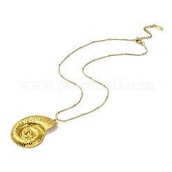 Ion Plating(IP) 304 Stainless Steel Shell Shaped Pendant Snake Chain Necklaces for Women&nbsp;NJEW-A034-01G