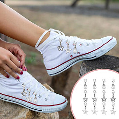 12Pcs 3 Styles Star Alloy Shoes Charms&nbsp;HJEW-DR00215