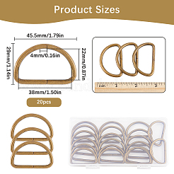 20Pcs Iron D Rings&nbsp;IFIN-SP0001-21B-AB