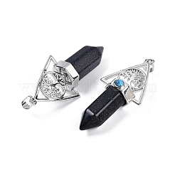 Synthetic Blue Goldstone Faceted Pointed Bullet Big Pendants&nbsp;G-H076-02P-04