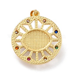Brass Micro Pave Colorful Cubic Zirconia Pendants&nbsp;ZIRC-A021-03G-D