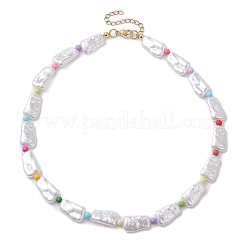 Plastic Imitation Pearl with Acrylic Beaded Necklaces for Women&nbsp;NJEW-JN04662