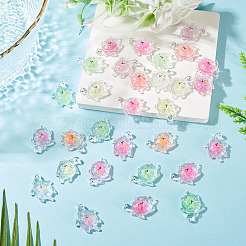 30Pcs Transparent Acrylic and Glitter Powder Pendants&nbsp;TACR-TA0001-91