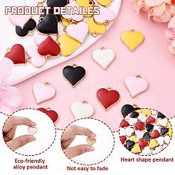 55Pcs 5 Colors Alloy Enamel Pendants&nbsp;ENAM-YW0005-64