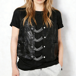 4Pcs PU Leather & Alloy Chain Vest Extenders&nbsp;DIY-CL0001-91A