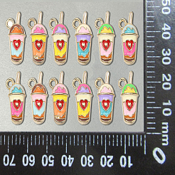 60Pcs 6 Colors Alloy Enamel Pendants&nbsp;ENAM-CJ0003-14