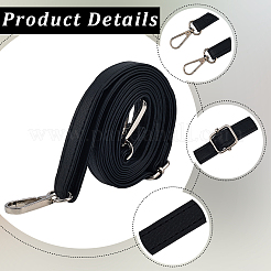 1Pc Black PU Imitation Leather Adjustable Bag Straps&nbsp;AJEW-CL0002-19P