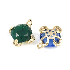 Brass Micro Pave Clear Cubic Zirconia Pendants&nbsp;KK-H257-10G