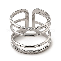 Non-Tarnish 304 Stainless Steel Open Cuff Rings&nbsp;RJEW-Z018-07P