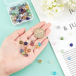Mixed Color Faceted Rondelle Glass Beads Diameter 8mm Large Hole Beads for Jewelry Making&nbsp;GLAA-PH0002-02M