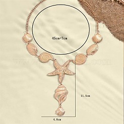 Ocean Iron Conch Shell Starfish Shape Pendant Y Necklaces for Vacation Beach Travel Jewelry&nbsp;LS-YJ1922