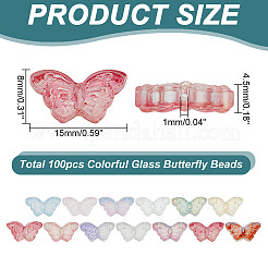 100Pcs Transparent Spray Painted Glass Beads&nbsp;GLAA-HY0001-41