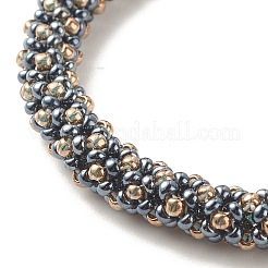Glass Seed Beaded Bracelet with Brass Magnetic Clasps&nbsp;BJEW-JB07801-01