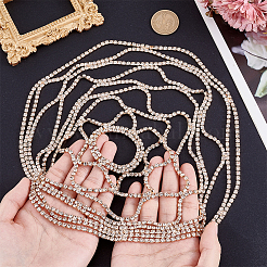 1Pc Rhinestone Mesh Headpiece Cap&nbsp;AJEW-HY0002-55G
