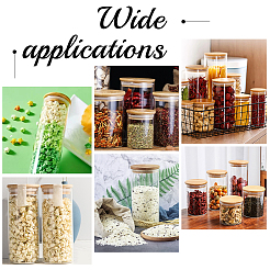 Glass Storage Jar with Suction Bamboo Lid&nbsp;CON-WH0089-45