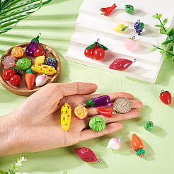 28Pcs 14 Styles Opaque Resin Pendants&nbsp;RESI-TA0004-19