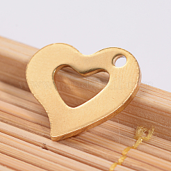 Ion Plating(IP) 304 Stainless Steel Open Heart Charms&nbsp;STAS-G130-30G