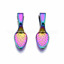 Rainbow Color Alloy Glue-on Flat Pad Bails for Pendant Making&nbsp;PALLOY-N163-097-NR