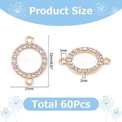 60Pcs Alloy Crystal Rhinestone Connector Charms&nbsp;FIND-HS0002-58KCG