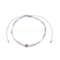 Mixed Natural Gemstone & Glass Seed Beaded Bracelets&nbsp;BJEW-JB08950