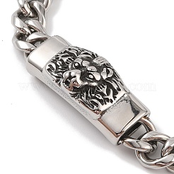 Ion Plating(IP) 304 Stainless Steel Lion Link Chain Bracelets for Men&nbsp;BJEW-B096-48A-AS