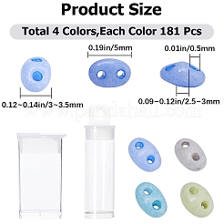 720~760Pcs 4 Colors 2-Hole Seed Beads&nbsp;SEED-CN0001-19B
