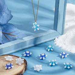 12Pcs 3 Colors Glass Seed Beaded Snowflake Pendants&nbsp;FIND-BBC0004-84
