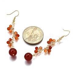 Natural Carnelian Earrings Dangle Earrings&nbsp;EJEW-TA00653-01